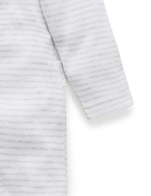 Purebaby Zip Growsuit in Pale Grey Melange Stripe - official product photo 4