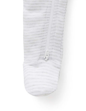 Purebaby Zip Growsuit in Pale Grey Melange Stripe - official product photo 5
