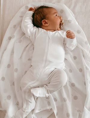 Purebaby Zip Growsuit in White - official product photo 2