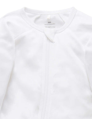 Purebaby Zip Growsuit in White - official product photo 3