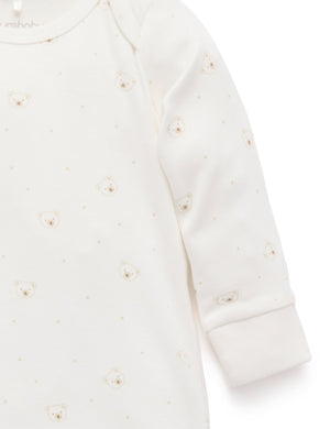 Purebaby Sleepsuit in Vanilla Bear - official product photo 3