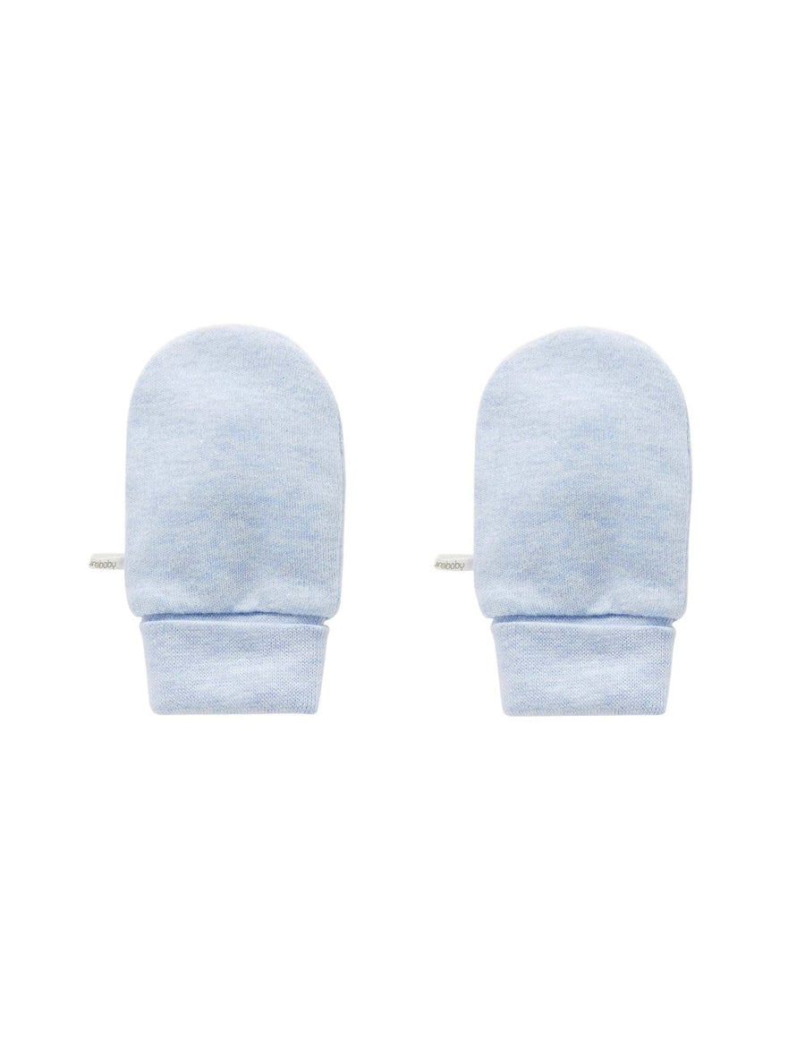 Purebaby Essentials Mittens in Pale Blue Melange