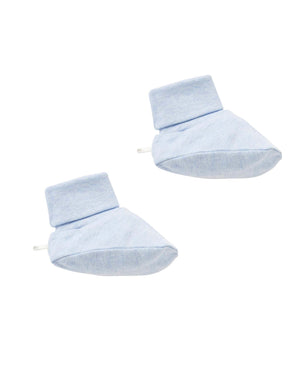 Purebaby Essentials Booties in Pale Blue Melange