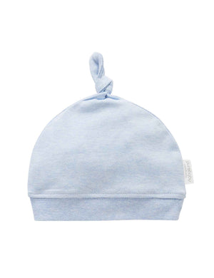 Purebaby Essentials Knot Hat in Pale Blue Melange