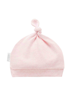 Purebaby Essentials Knot Hat in Pale Pink Melange