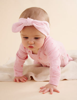 Purebaby Essentials Knot Headband in Pale Pink Melange