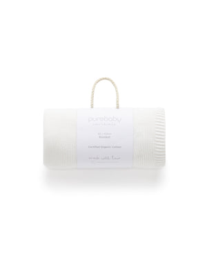 Purebaby Essentials Textured Blanket - White