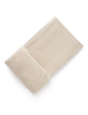 Purebaby Essentials Textured Blanket in Wheat Melange, organic cotton knitted baby blanket