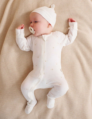 Purebaby Essentials Textured Blanket in Wheat Melange, organic cotton knitted baby blanket