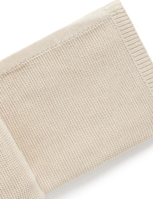 Purebaby Essentials Textured Blanket in Wheat Melange, organic cotton knitted baby blanket