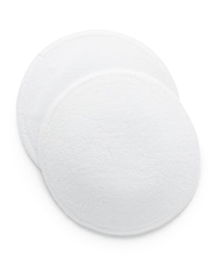 Purebaby Reusable Nursing Pads in white organic cotton velour