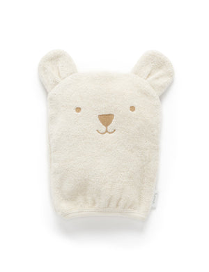 Purebaby Bath Mitt - Wheat Melange Bear