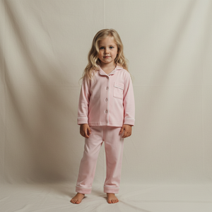 Child wearing the Count & Countess Ballet Pink Pima pyjama set