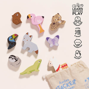 Le Toy Van Andes stacking animal blocks detail