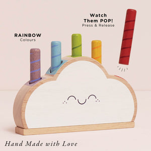 Le Toy Van Rainbow Cloud Pop-up Toy spring-loaded rods