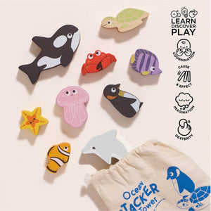 Le Toy Van Ocean Life wooden sea animal blocks