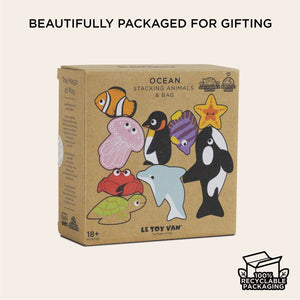 Le Toy Van Ocean Life Stacking Animals packaging