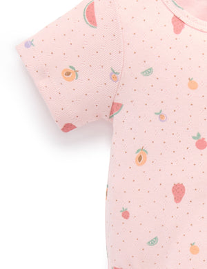 Purebaby Fruity Pointelle Bodysuit - sleeve detail