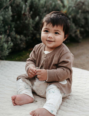 Purebaby Organic Cotton Goose Printed Zip Growsuit