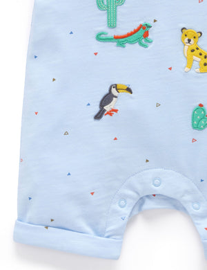 Purebaby Animal Fiesta Short Growsuit in Mini Triangle Print - official product photo 4