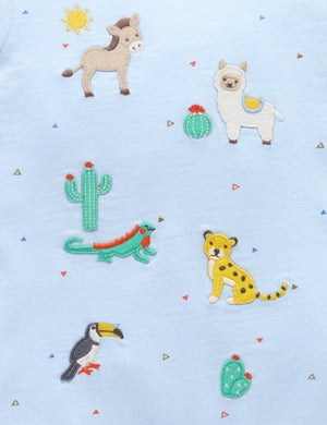 Purebaby Animal Fiesta Short Growsuit in Mini Triangle Print - official product photo 5