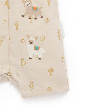 Purebaby Llama Fiesta Short Growsuit in Cacti Print - official product photo 5