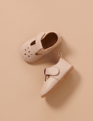Purebaby Leather Eyelet T-Bar - Blush