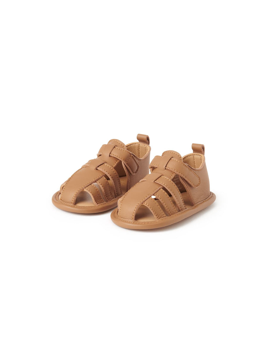 Purebaby Leather Sandals in tan