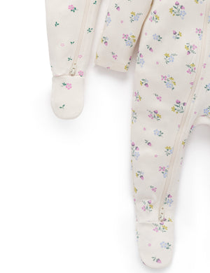 Purebaby 2 Pack Printed Zip Growsuit in Cherry Blossom Print - official product photo 5
