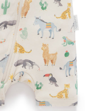 Purebaby 2 Pack Short Growsuit in Fiesta Heads Print - official product photo 4