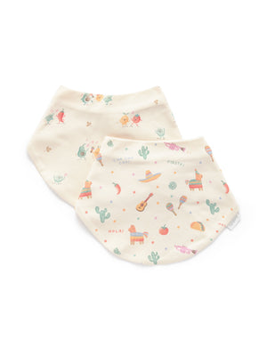 Purebaby 2 Pack Dribble Bib - Pinata Print