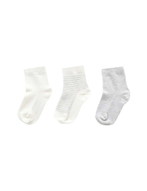 Purebaby 3 Pack Socks - Pale Grey Melange Pack