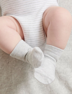 Purebaby 3 Pack Socks - Pale Grey Melange Pack