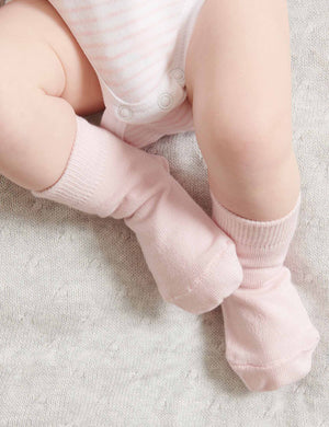 Purebaby Essentials 3 Pack Socks in Pale Pink