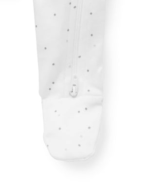 Purebaby 2 Pack Zip Growsuit - Pale Grey Melange Pack, inbuilt foot detail