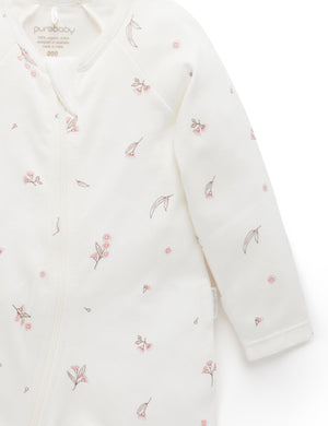 Purebaby 2 Pack Zip Growsuit in Pale Pink Blossom Pack - official product photo 5