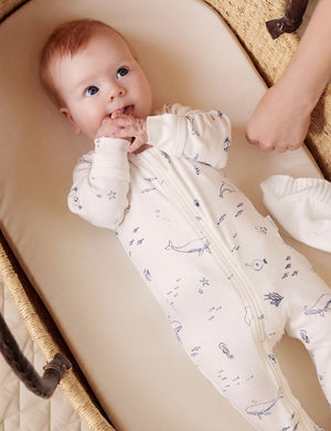 Purebaby 2 Pack Zip Growsuit in Vanilla Nautical Pack - official product photo 2