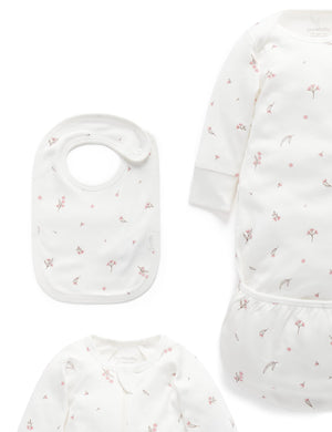 Purebaby Newborn Hospital Pack - Vanilla Blossom, print detail