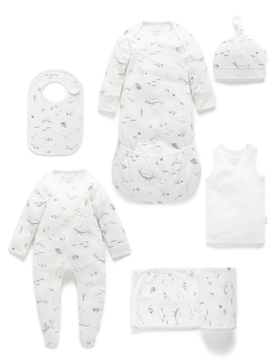 Purebaby Newborn Hospital Pack - Vanilla Nautical