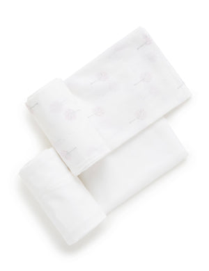 Purebaby 2 Pack Muslin Wrap - Pale Pink Tree