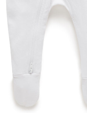 Purebaby Pointelle Growsuit and Hat Pack in White - official product photo 5