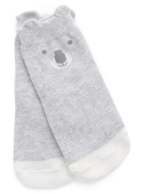 Purebaby 2 Pack Koala Socks, koala face detail