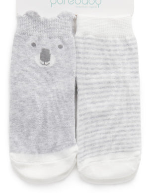 Purebaby 2 Pack Koala Socks, retail pack