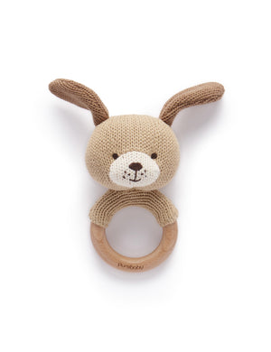 Purebaby Knitted Dog Rattle - Ginger