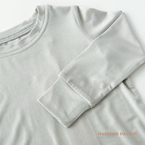 Number Twelve Bamboo Pyjamas Stone, stay-put button detail