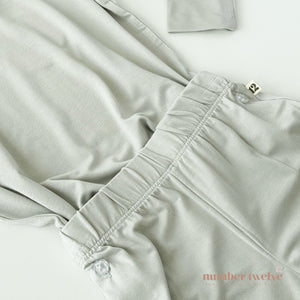 Number Twelve Bamboo Pyjamas Stone, cuff detail