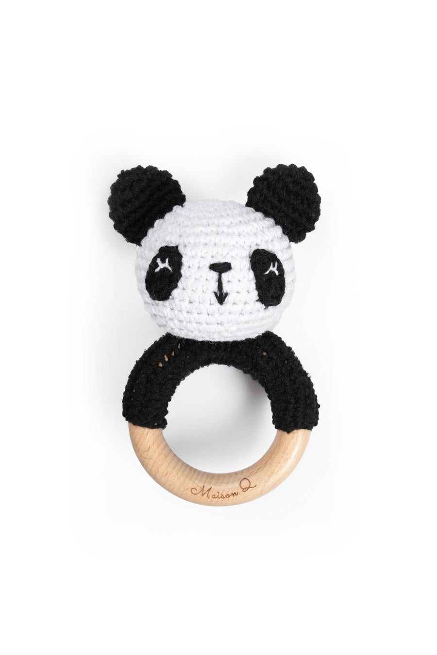 Maison Q Delightful Panda Crocheted Baby Rattle
