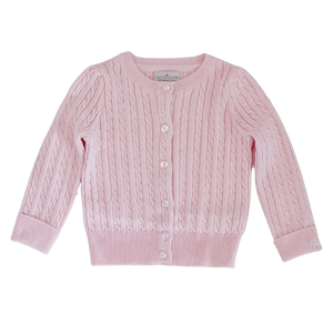 Count & Countess Organic Cotton Cable-Knit Baby Cardigan - Pink