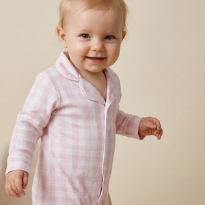 Count & Countess Baby PJ Romper Gingham - lifestyle