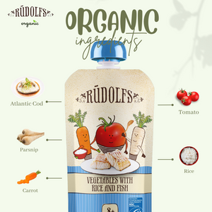 Rudolfs Organic Vegetables With Rice And Fish (8m+)